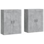 Wandschränke 2 Stück betongraues Holzwerkstoff von vidaXL, Sideboards - Ref: Foro24-3198037, Preis: 126,95 €, Rabatt: %