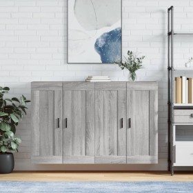 Wandschränke 2 Stück aus grauem Sonoma-Ingenieurholz von vidaXL, Sideboards - Ref: Foro24-3198039, Preis: 128,47 €, Rabatt: %