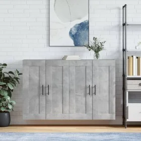 Armarios de pared 2 uds madera de ingeniería gris hormigón by vidaXL, Sideboards - Ref: Foro24-3198045, Price: 124,24 €, Disc...
