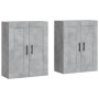 Wandregale 2 Stück aus grauem Beton-Ingenieurholz von vidaXL, Sideboards - Ref: Foro24-3198045, Preis: 132,41 €, Rabatt: %