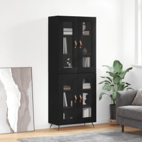 Hohes schwarzes Sperrholz-Sideboard 69,5 x 34 x 180 cm von vidaXL, Sideboards - Ref: Foro24-3198250, Preis: 164,25 €, Rabatt: %