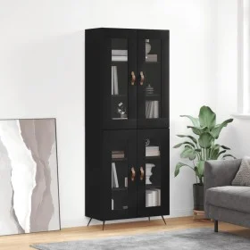 Hohes schwarzes Sperrholz-Sideboard 69,5 x 34 x 180 cm von vidaXL, Sideboards - Ref: Foro24-3198250, Preis: 162,10 €, Rabatt: %