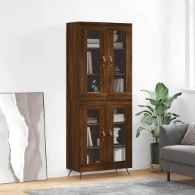 Aparador alto madera contrachapada marrón roble 69,5x34x180 cm de vidaXL, Aparadores - Ref: Foro24-3198256, Precio: 166,19 €,...