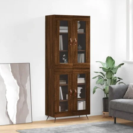 Tall brown oak plywood sideboard 69.5x34x180 cm by vidaXL, Sideboards - Ref: Foro24-3198256, Price: 166,19 €, Discount: %
