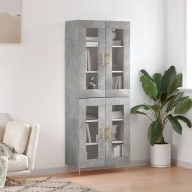 Concrete gray plywood tall sideboard 69.5x34x180 cm by vidaXL, Sideboards - Ref: Foro24-3198269, Price: 167,16 €, Discount: %