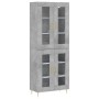 Aparador alto madera contrachapada gris hormigón 69,5x34x180 cm de vidaXL, Aparadores - Ref: Foro24-3198269, Precio: 175,27 €...
