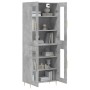 Aparador alto madera contrachapada gris hormigón 69,5x34x180 cm de vidaXL, Aparadores - Ref: Foro24-3198269, Precio: 175,27 €...