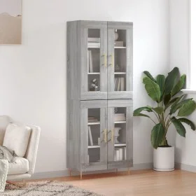 Hohes Sideboard aus sonomagrauem Sperrholz, 69,5 x 34 x 180 cm von vidaXL, Sideboards - Ref: Foro24-3198271, Preis: 164,02 €,...