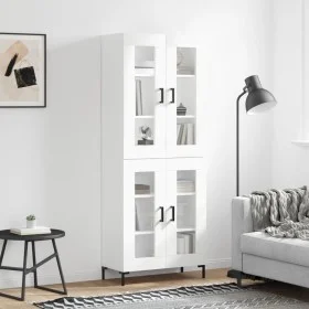 Hohes weißes Sperrholz-Sideboard 69,5 x 34 x 180 cm von vidaXL, Sideboards - Ref: Foro24-3198273, Preis: 166,87 €, Rabatt: %