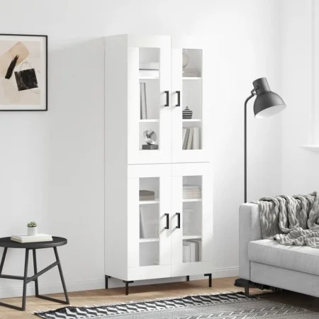 Hohes weißes Sperrholz-Sideboard 69,5 x 34 x 180 cm von vidaXL, Sideboards - Ref: Foro24-3198273, Preis: 166,87 €, Rabatt: %