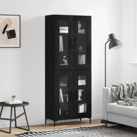 Aparador alto madera contrachapada negro 69,5x34x180 cm de vidaXL, Aparadores - Ref: Foro24-3198274, Precio: 169,25 €, Descue...