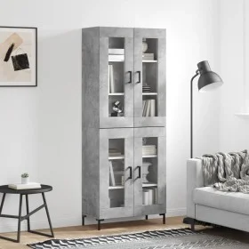 Tall plywood gray concrete sideboard 69.5x34x180 cm by vidaXL, Sideboards - Ref: Foro24-3198277, Price: 161,45 €, Discount: %