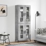 Aparador alto madera contrachapada gris hormigón 69,5x34x180 cm de vidaXL, Aparadores - Ref: Foro24-3198277, Precio: 172,80 €