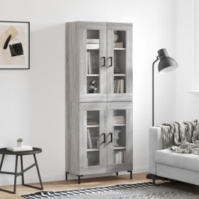 Aparador alto madera contrachapada gris sonoma 69,5x34x180 cm by vidaXL, Sideboards - Ref: Foro24-3198279, Price: 161,67 €, D...