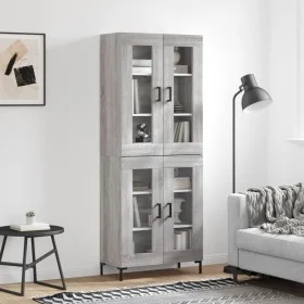 Aparador alto madera contrachapada gris sonoma 69,5x34x180 cm by vidaXL, Sideboards - Ref: Foro24-3198279, Price: 158,86 €, D...