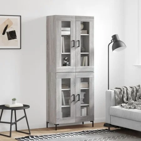 Aparador alto madera contrachapada gris sonoma 69,5x34x180 cm by vidaXL, Sideboards - Ref: Foro24-3198279, Price: 159,62 €, D...