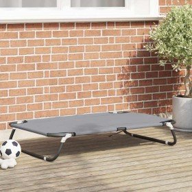 Cama para perro Gris claro 90 x 55 x 18 cm Tela Oxford y Acero