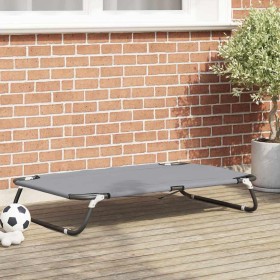 Cama para perro Gris Claro 105 x 65 x 18 cm Tela Oxford y Acero