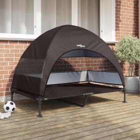 Cama Elevada para Perros Marrón 127 x 81 x 108 cm Tela y acero