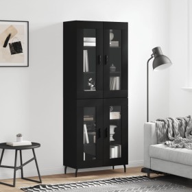 Tall black plywood sideboard 69.5x34x180 cm by vidaXL, Sideboards - Ref: Foro24-3198290, Price: 188,69 €, Discount: %