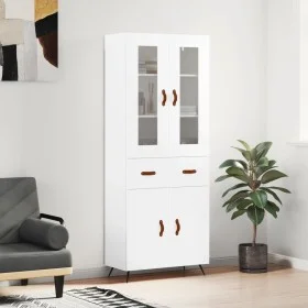 Hohes weißes Sperrholz-Sideboard 69,5 x 34 x 180 cm von vidaXL, Sideboards - Ref: Foro24-3198505, Preis: 161,46 €, Rabatt: %