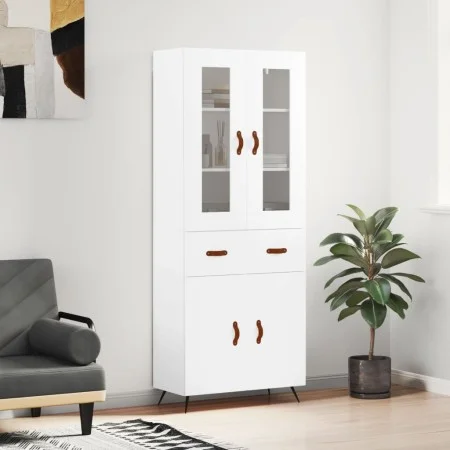 Aparador alto madera contrachapada blanco 69,5x34x180 cm de vidaXL, Aparadores - Ref: Foro24-3198505, Precio: 161,12 €, Descu...