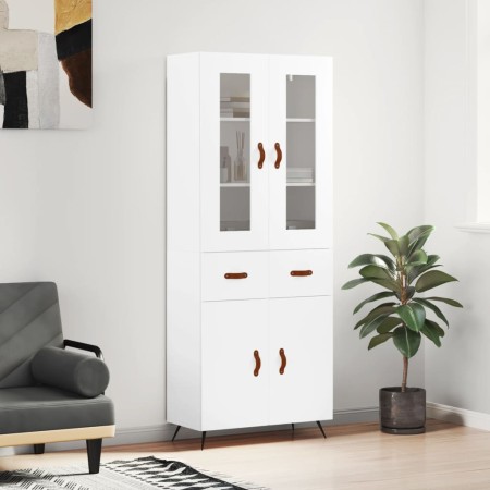 Hohes weißes Sperrholz-Sideboard 69,5 x 34 x 180 cm von vidaXL, Sideboards - Ref: Foro24-3198505, Preis: 163,46 €, Rabatt: %