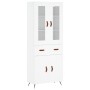 Hohes weißes Sperrholz-Sideboard 69,5 x 34 x 180 cm von vidaXL, Sideboards - Ref: Foro24-3198505, Preis: 163,46 €, Rabatt: %