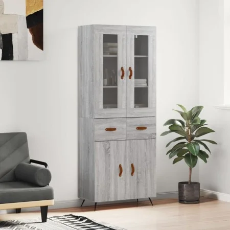 Aparador alto madera contrachapada gris sonoma 69,5x34x180 cm de vidaXL, Aparadores - Ref: Foro24-3198511, Precio: 164,33 €, ...
