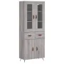 Aparador alto madera contrachapada gris sonoma 69,5x34x180 cm de vidaXL, Aparadores - Ref: Foro24-3198511, Precio: 164,33 €, ...