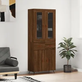 Aparador alto madera contrachapada marrón roble 69,5x34x180 cm de vidaXL, Aparadores - Ref: Foro24-3198512, Precio: 166,25 €,...