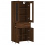 Aparador alto madera contrachapada marrón roble 69,5x34x180 cm de vidaXL, Aparadores - Ref: Foro24-3198512, Precio: 171,34 €