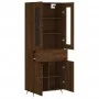 Tall brown oak plywood sideboard 69.5x34x180 cm by vidaXL, Sideboards - Ref: Foro24-3198512, Price: 166,04 €, Discount: %