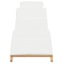 Tumbona Blanco crema 188 x 55 x 59 cm Madera de teca maciza