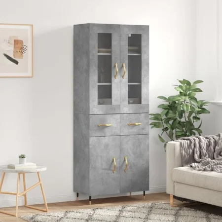 Aparador alto madera contrachapada gris hormigón 69,5x34x180 cm von vidaXL, Sideboards - Ref: Foro24-3198517, Preis: 161,16 €...