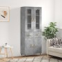 Aparador alto madera contrachapada gris hormigón 69,5x34x180 cm by vidaXL, Sideboards - Ref: Foro24-3198517, Price: 163,33 €,...