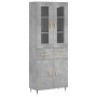 Aparador alto madera contrachapada gris hormigón 69,5x34x180 cm de vidaXL, Aparadores - Ref: Foro24-3198517, Precio: 164,20 €
