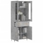 Aparador alto madera contrachapada gris hormigón 69,5x34x180 cm by vidaXL, Sideboards - Ref: Foro24-3198517, Price: 163,33 €,...