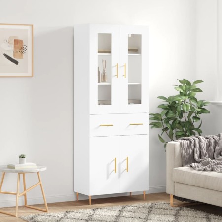 Hohes weißes Sperrholz-Sideboard 69,5 x 34 x 180 cm von vidaXL, Sideboards - Ref: Foro24-3198521, Preis: 196,58 €, Rabatt: %