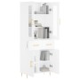 Hohes weißes Sperrholz-Sideboard 69,5 x 34 x 180 cm von vidaXL, Sideboards - Ref: Foro24-3198521, Preis: 196,58 €, Rabatt: %