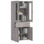 Aparador alto madera contrachapada gris sonoma 69,5x34x180 cm de vidaXL, Aparadores - Ref: Foro24-3198527, Precio: 169,58 €, ...
