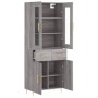 Aparador alto madera contrachapada gris sonoma 69,5x34x180 cm de vidaXL, Aparadores - Ref: Foro24-3198527, Precio: 169,58 €, ...