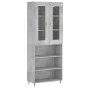 Aparador alto madera contrachapada gris hormigón 69,5x34x180 cm by vidaXL, Sideboards - Ref: Foro24-3198709, Price: 132,80 €,...