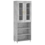 Aparador alto madera contrachapada gris hormigón 69,5x34x180 cm by vidaXL, Sideboards - Ref: Foro24-3198709, Price: 134,64 €,...