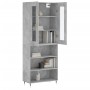 Aparador alto madera contrachapada gris hormigón 69,5x34x180 cm by vidaXL, Sideboards - Ref: Foro24-3198709, Price: 134,64 €,...