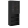 Aparador alto madera contrachapada negro 69,5x34x180 cm de vidaXL, Aparadores - Ref: Foro24-3198714, Precio: 132,04 €, Descue...
