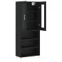 Aparador alto madera contrachapada negro 69,5x34x180 cm de vidaXL, Aparadores - Ref: Foro24-3198714, Precio: 132,04 €, Descue...