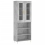 Aparador alto madera contrachapada gris hormigón 69,5x34x180 cm de vidaXL, Aparadores - Ref: Foro24-3198717, Precio: 139,08 €...