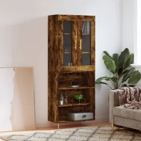 Hohes Sideboard aus geräuchertem Eichensperrholz, 69,5 x 34 x 180 cm von vidaXL, Sideboards - Ref: Foro24-3198718, Preis: 133...