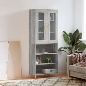 Aparador alto madera contrachapada gris sonoma 69,5x34x180 cm de vidaXL, Aparadores - Ref: Foro24-3198719, Precio: 137,36 €, ...